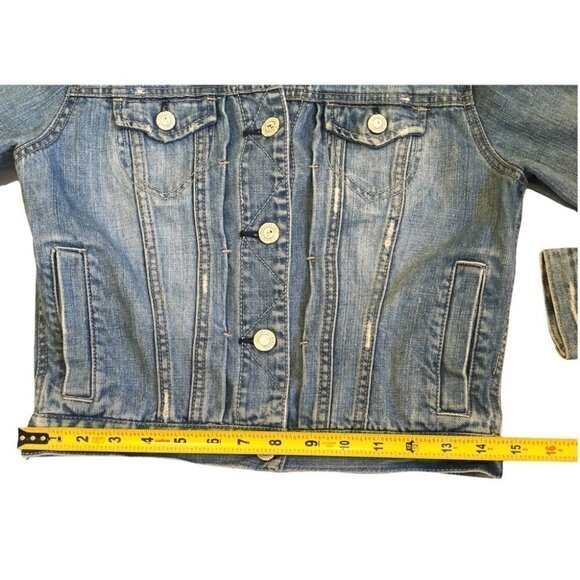 American Eagle Tomgirl  Cropped Denim Jacket Size Sm - Picture 9 of 11